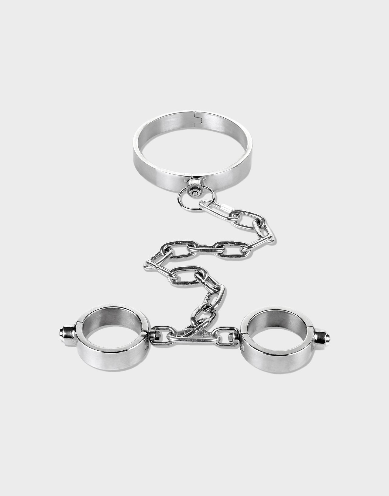 Stainless Steel Neck and Wrist Restraints (Push-Button Lock)