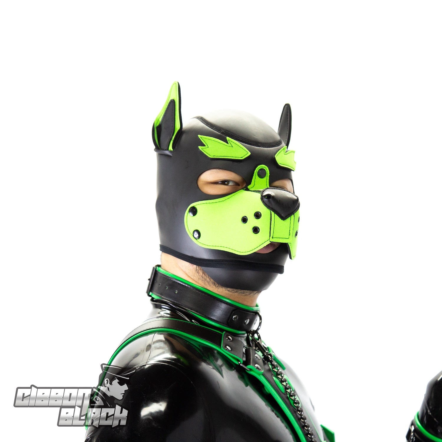 Gibbon Black® スタンダードネオプレーンパピーフード（貼り付け眉毛3種付き）