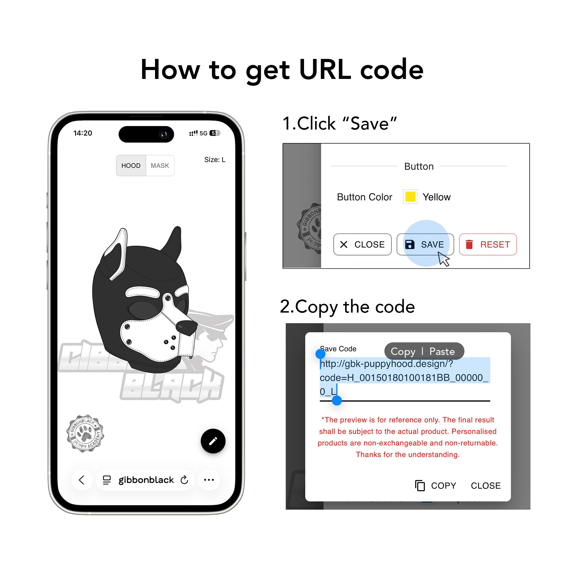 Gibbon Black® Puppy Hood Personalization