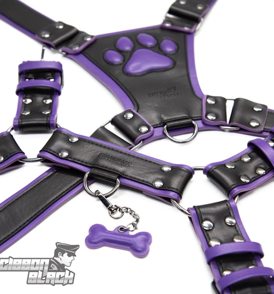 Gibbon Black® 合成皮革人犬胸帶背心