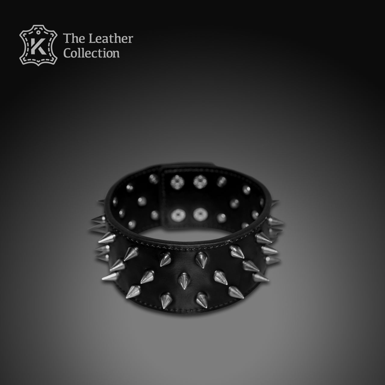 Tumbled Leather Spike Band
