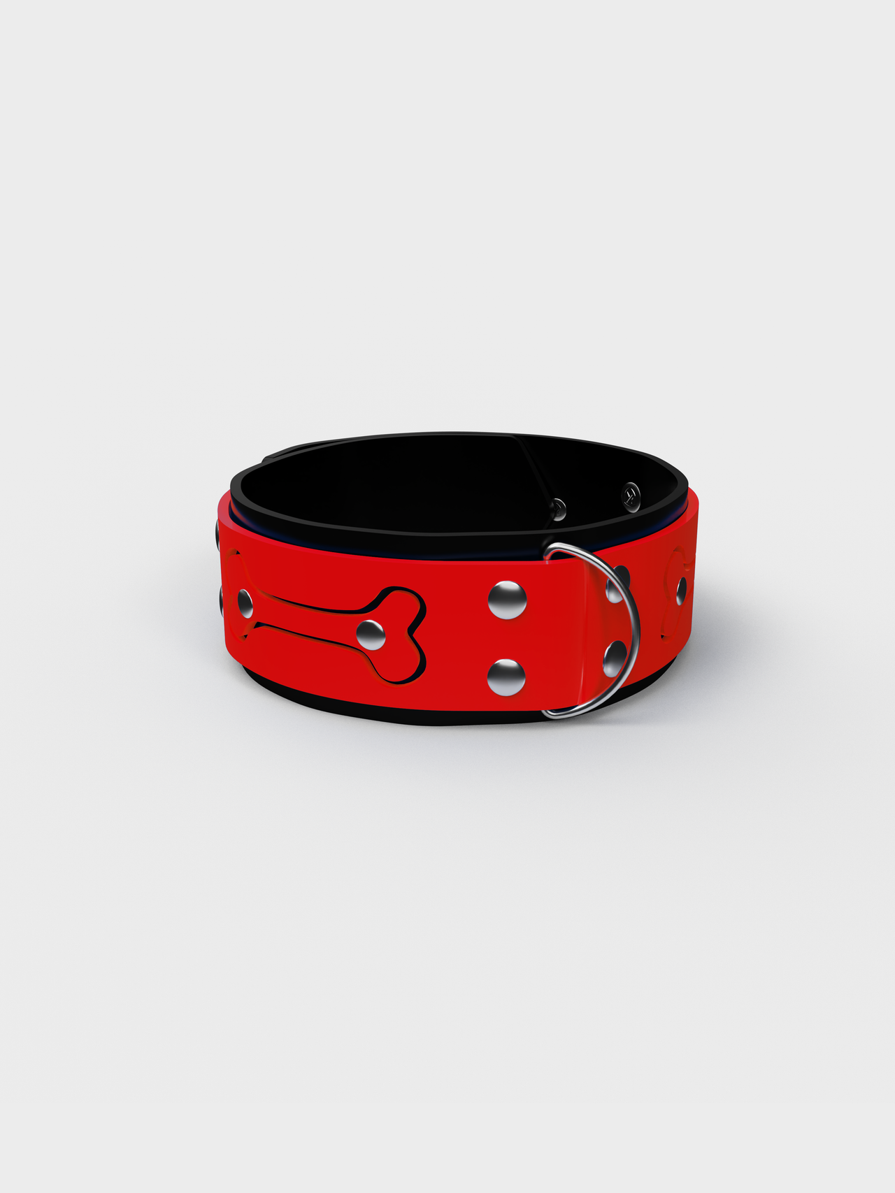 Mini Bone Shaped Hollowed-Out Patch Silicone Collar