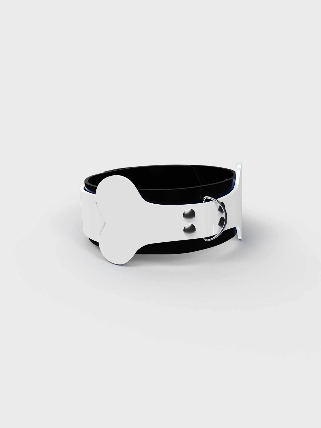 Dual-Colored Large Bone Pattern Silicone Collar