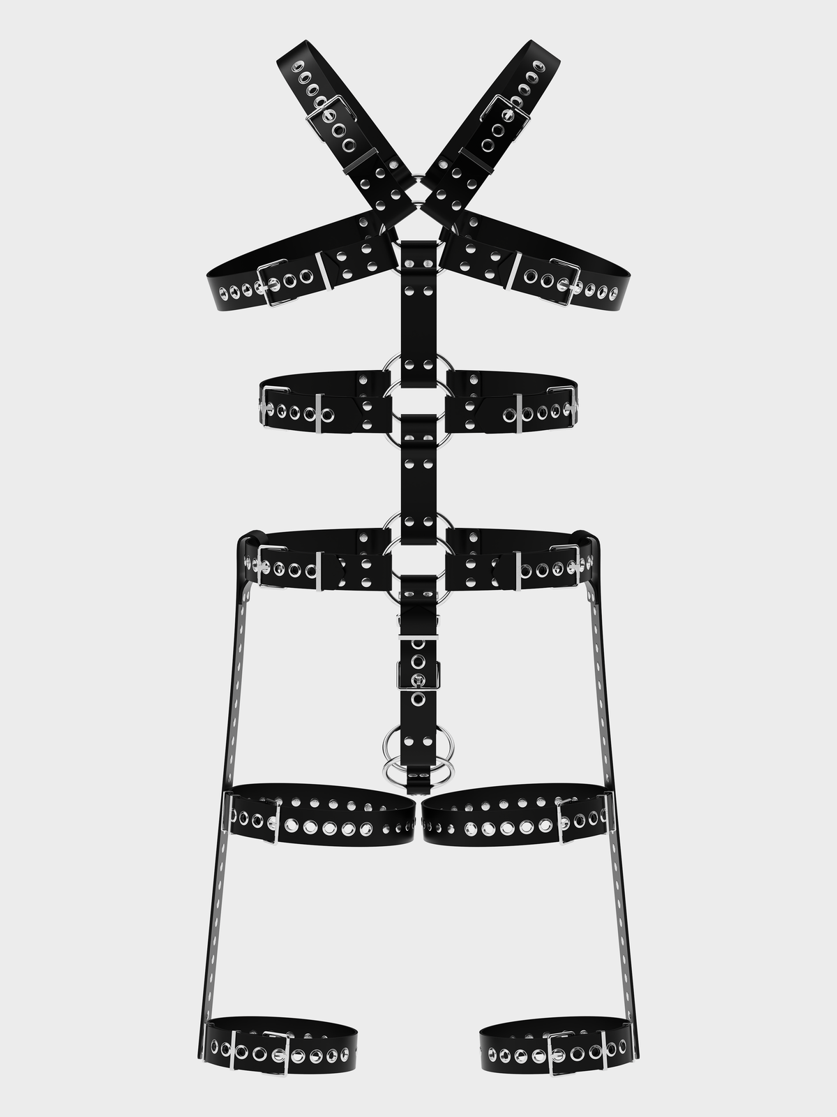 Silicone Full-Body Harness (Double Abdominal Straps)